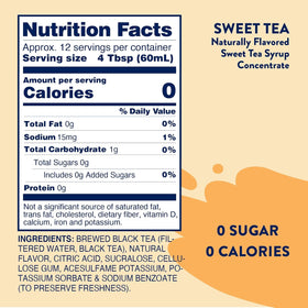 Jordan's Skinny Mixes Sugar Free Syrup Sweet Tea in a glass with ice for refreshing, guilt-free sipping