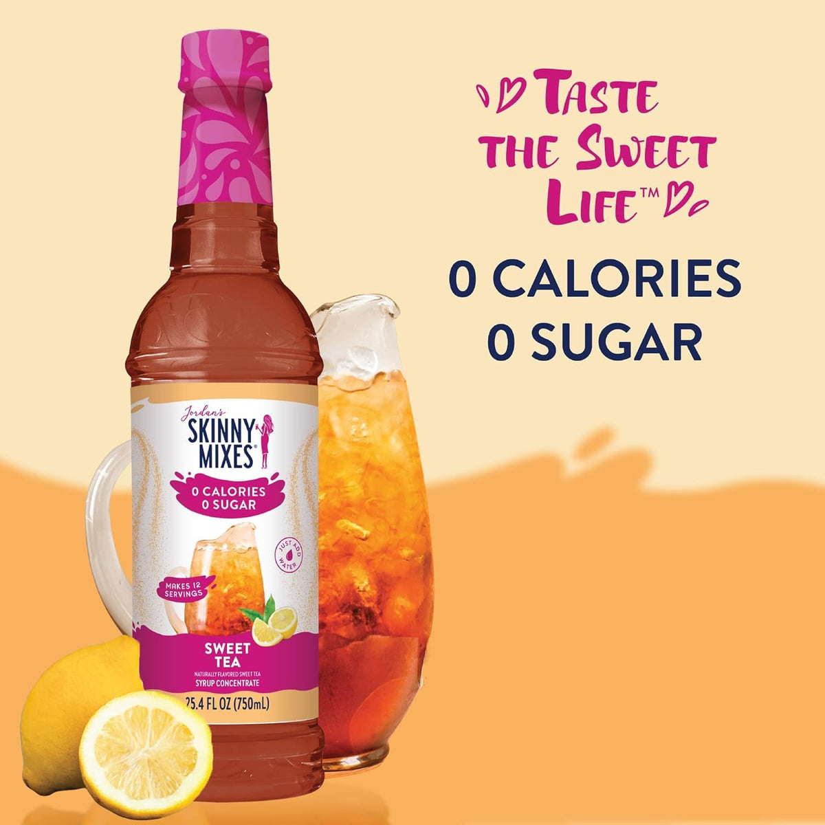 Jordan's Skinny Mixes Sugar Free Syrup Sweet Tea recipe idea for at-home tea cocktails