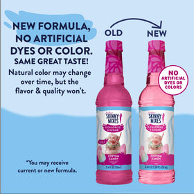 Jordan's Skinny Mixes Tropigal syrup bottle pour adds tropical flavor to water