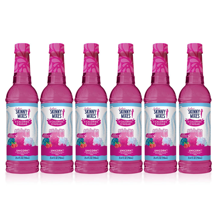 Jordan's Skinny Mixes Unicorn Syrup bottle ready to flavor water with zero calories.