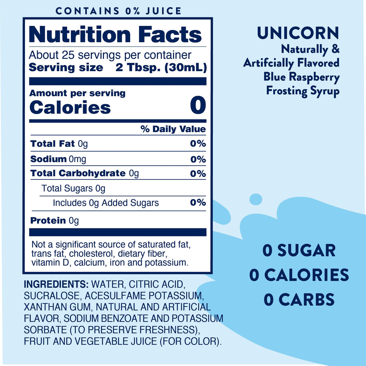 Jordan's Skinny Mixes Unicorn Syrup pour boosts flavor in water and tea.