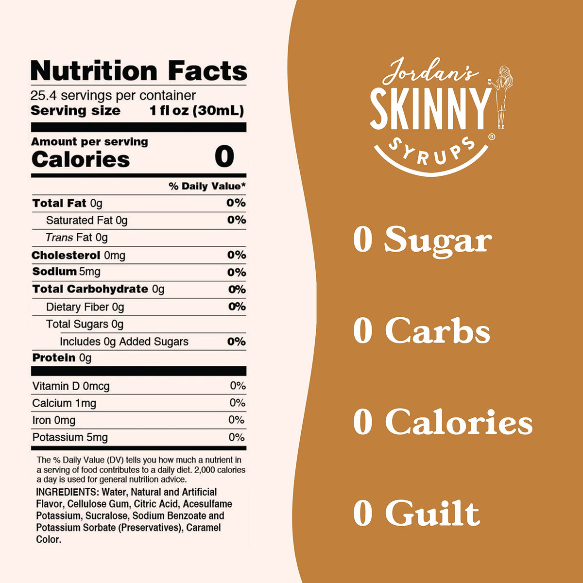 Two-pack of Jordan's Skinny Mixes Vanilla Caramel Creme on a countertop