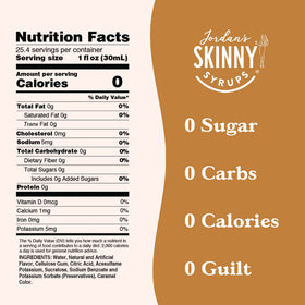 Two-pack of Jordan's Skinny Mixes Vanilla Caramel Creme on a countertop