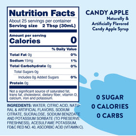 USA-made Jordan's Skinny Mixes Candy Apple Syrup packaging and branding