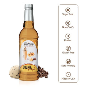Jordan's Skinny Syrups cookie dough syrup being poured into coffee for keto sweetness