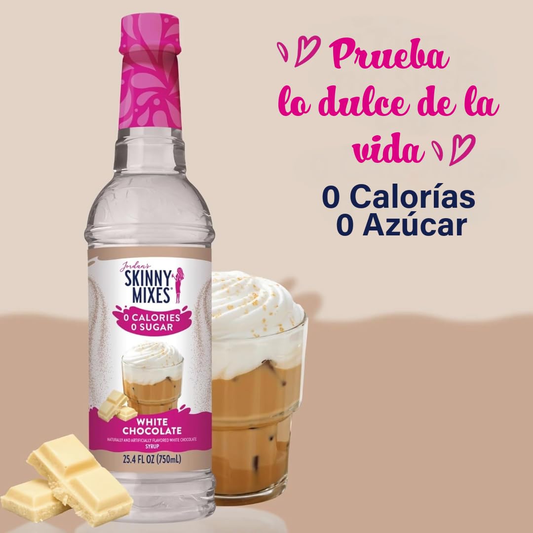 Dessert topped with White Chocolate syrup for sugar-free richness