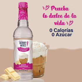 Dessert topped with White Chocolate syrup for sugar-free richness