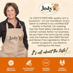 Close-up of Jody’s Caramel Corn caramel coating and crunchy texture