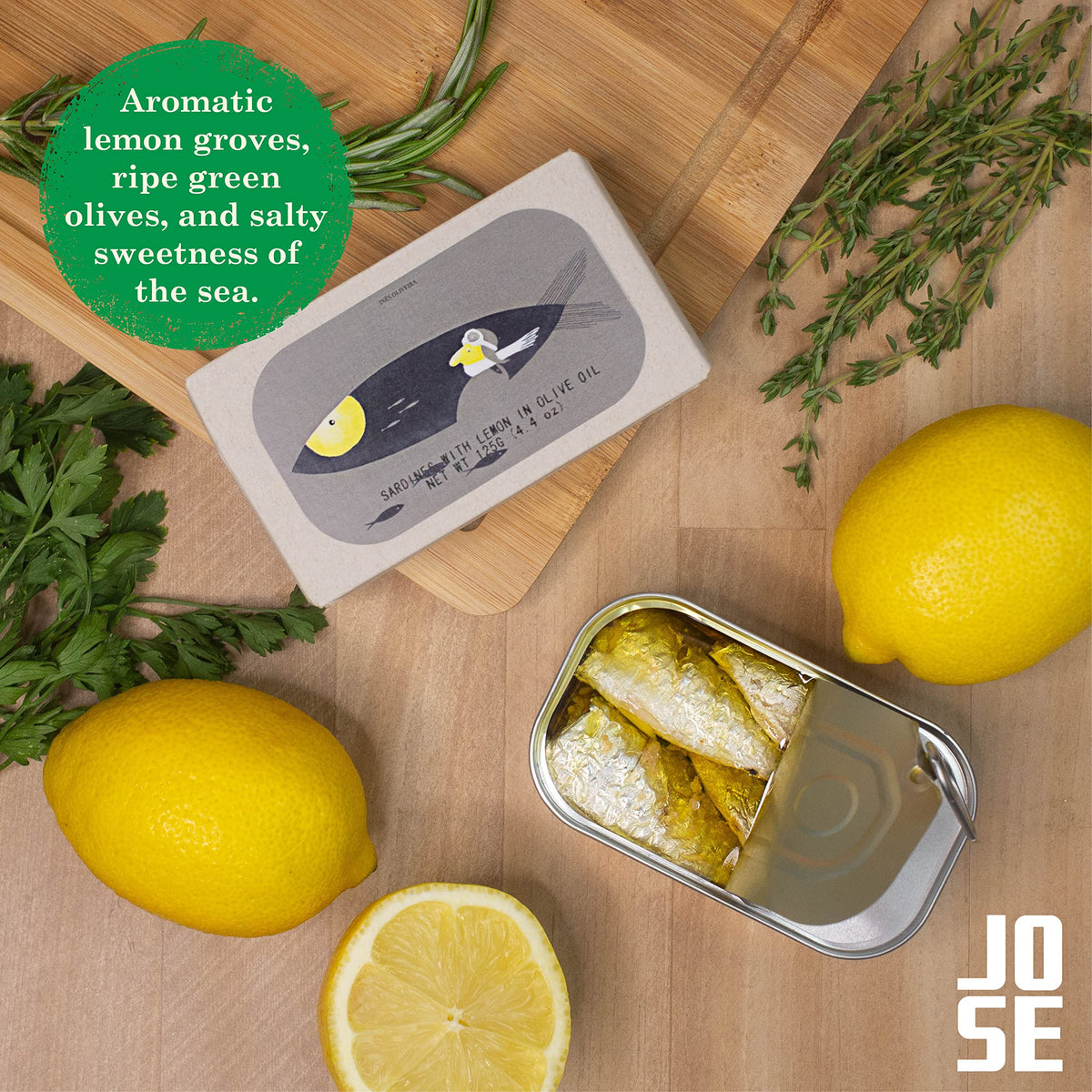 Boxed Jose Gourmet cans showing Lisbon-inspired artwork and collectible packaging.