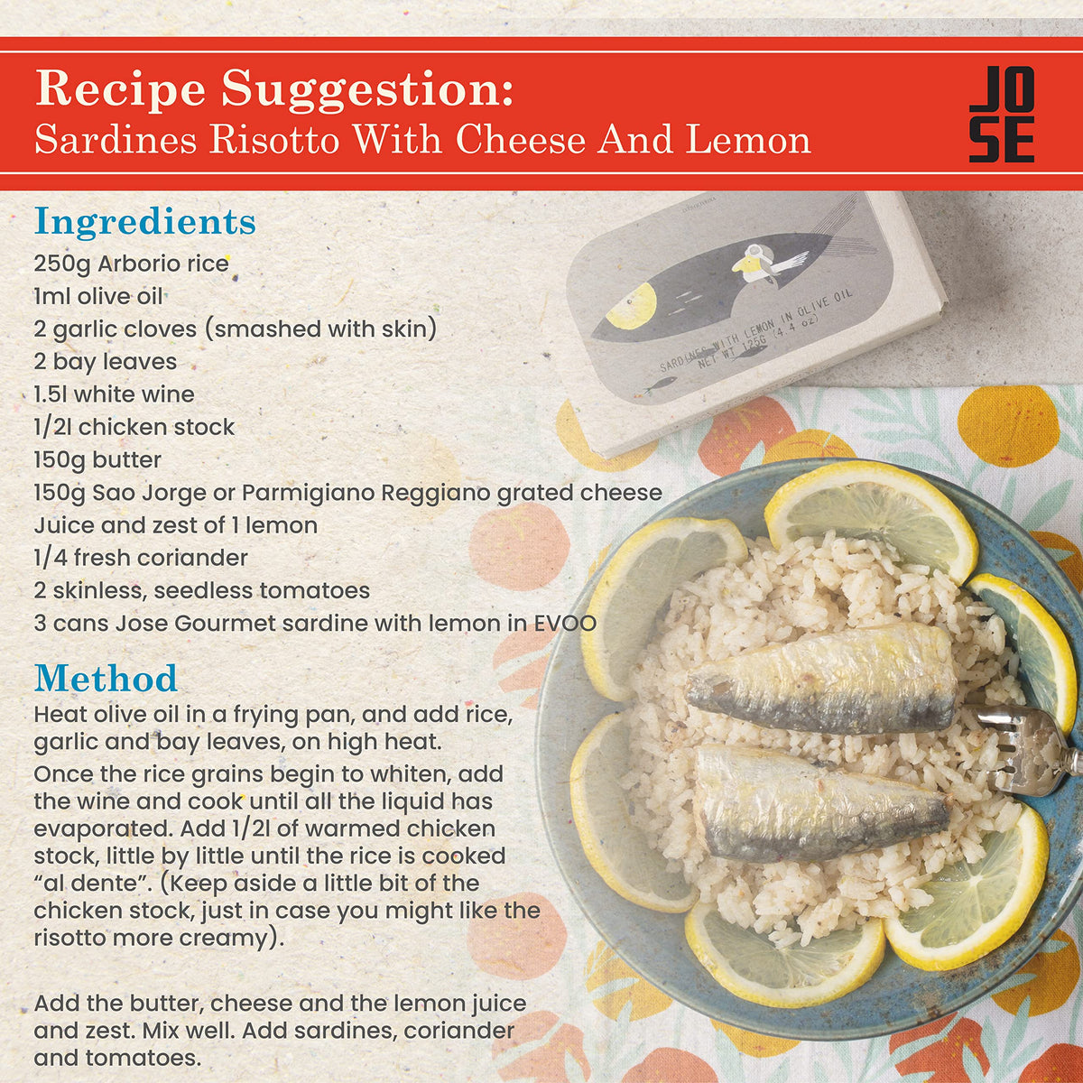Sardines served on crackers with lemon, by Jose Gourmet, quick starter idea.