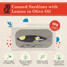 Close-up of Jose Gourmet sardines, wild-caught Portuguese, ideal for tapas.