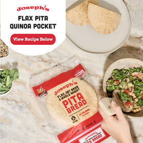 Joseph's Flax Pita close-up showing soft texture ideal for wraps