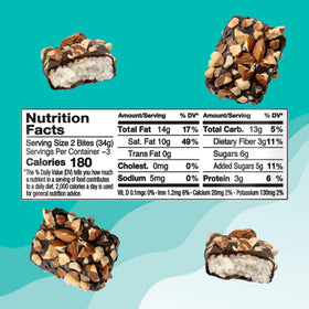 JOJO's nutrition panel – protein and sugar details for a balanced snack.
