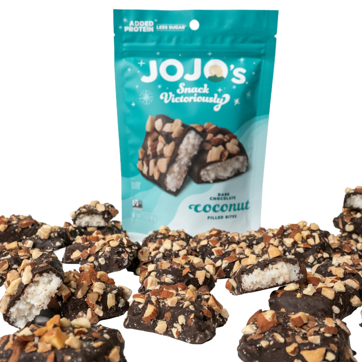 JOJO's serving suggestion – bites paired with coffee or fruit for a treat.