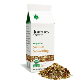 Journey Spice Co Organic Sicilian Seasoning jar perfect for pasta and vegetables