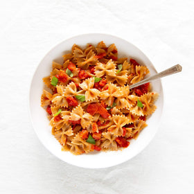 Jovial brown rice pasta cook-ready plate ready to serve