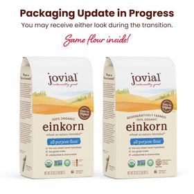 Jovial Einkorn bread dough preparation highlighting ancient grain