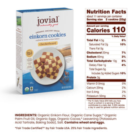 Jovial Einkorn Checkerboard Cookies sliced to reveal chocolate-vanilla swirl and tender crumb