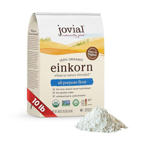 Jovial Einkorn flour bag, 10 lb, ready for baking