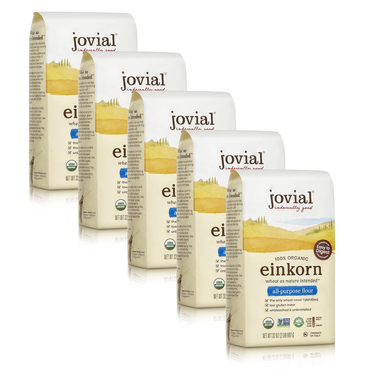 Jovial Einkorn Flour bag ready for rustic bread baking