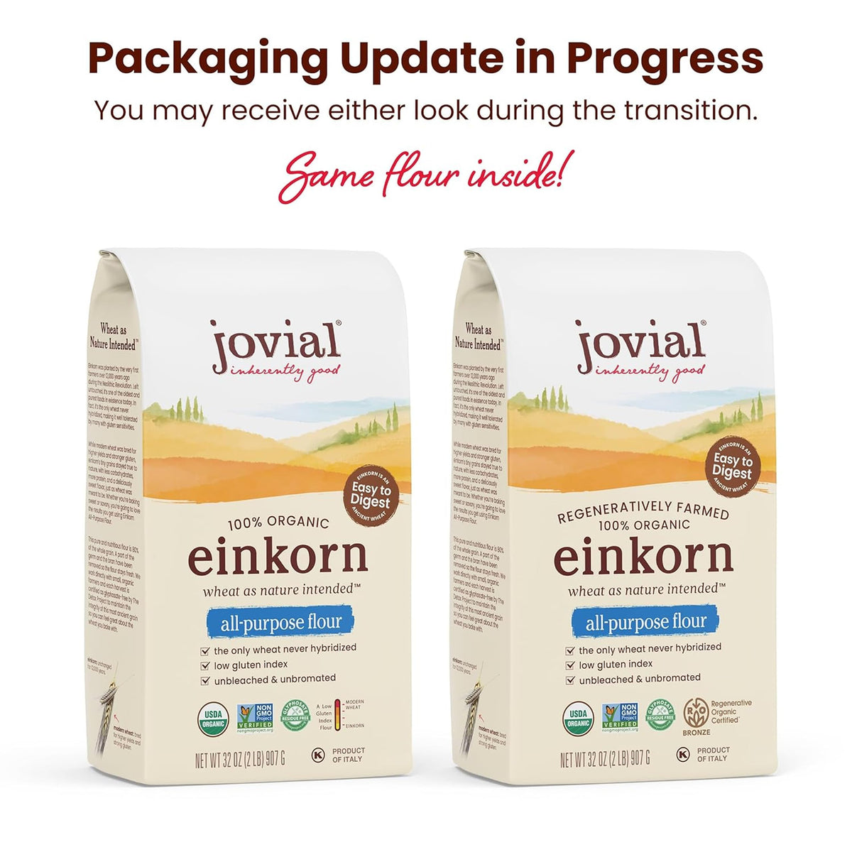 Close-up of Jovial Einkorn flour dough for rustic bread