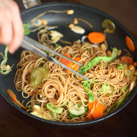 Jovial gluten-free certification label on pasta packaging.
