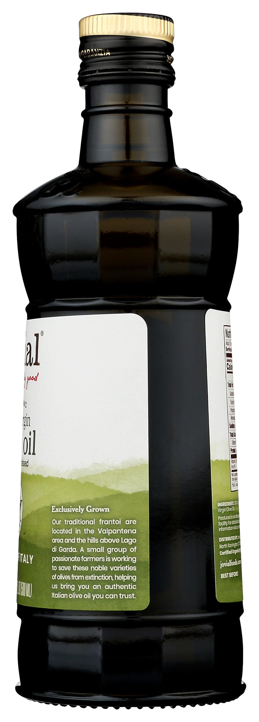 Jovial Organic EVOO on a wooden table ready to cook