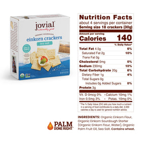 Jovial Sourdough Einkorn Crackers beside a cheese platter, perfect for entertaining.