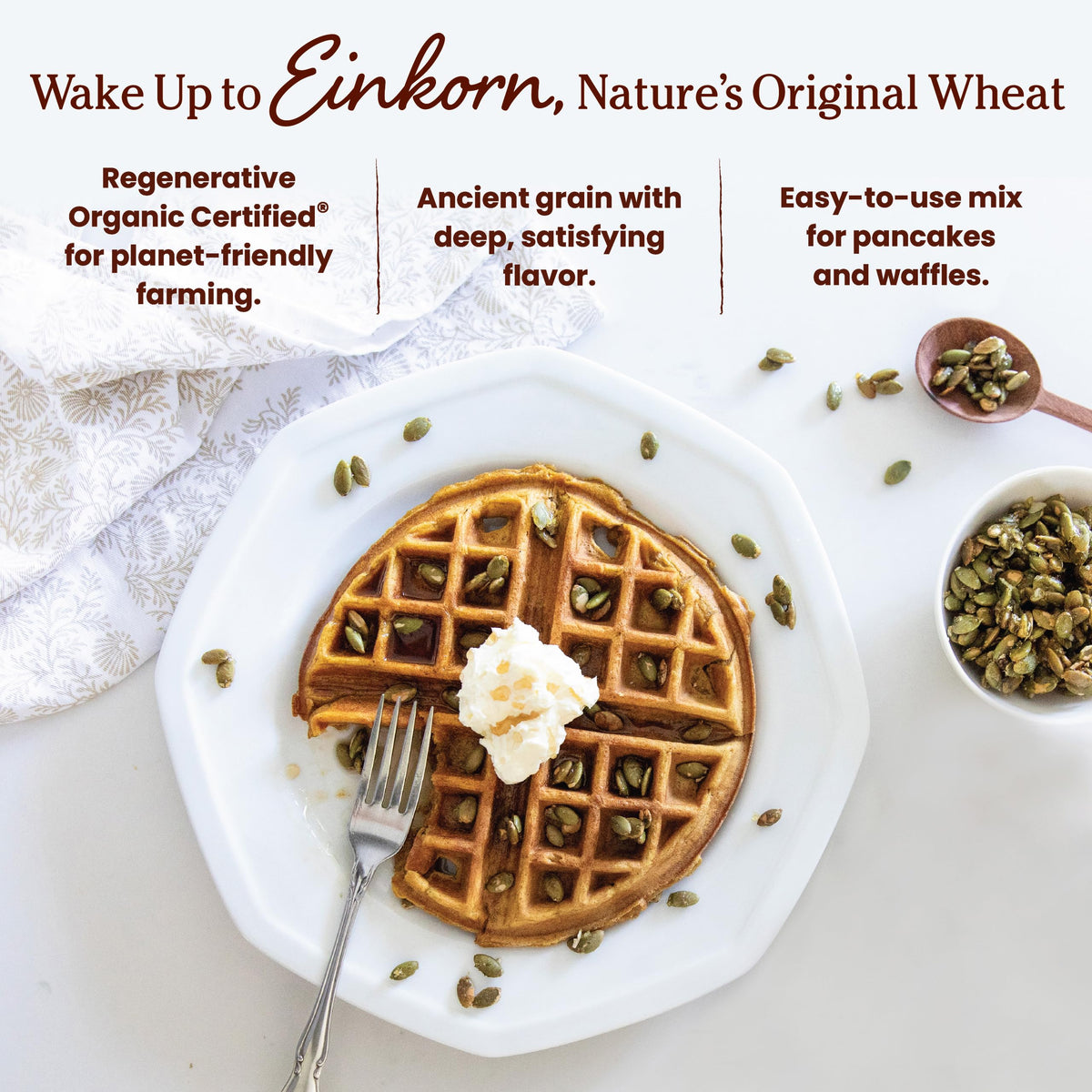 Jovial pancakes with nutty aroma and delicious texture.