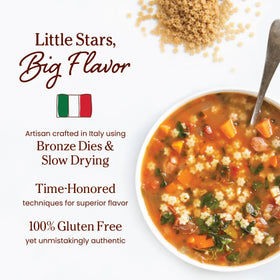 Jovial Stelline bronze-dies extrusion creates firmer bite and richer sauce adherence.