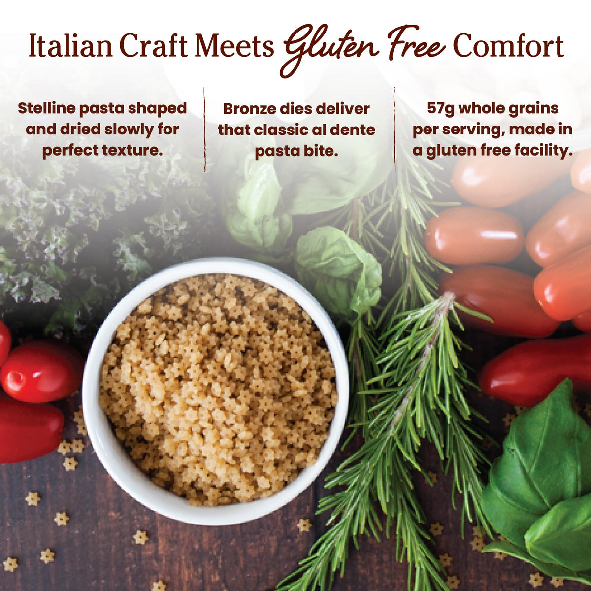 Jovial Stelline gluten-free facility ensures cross-contamination safeguards.