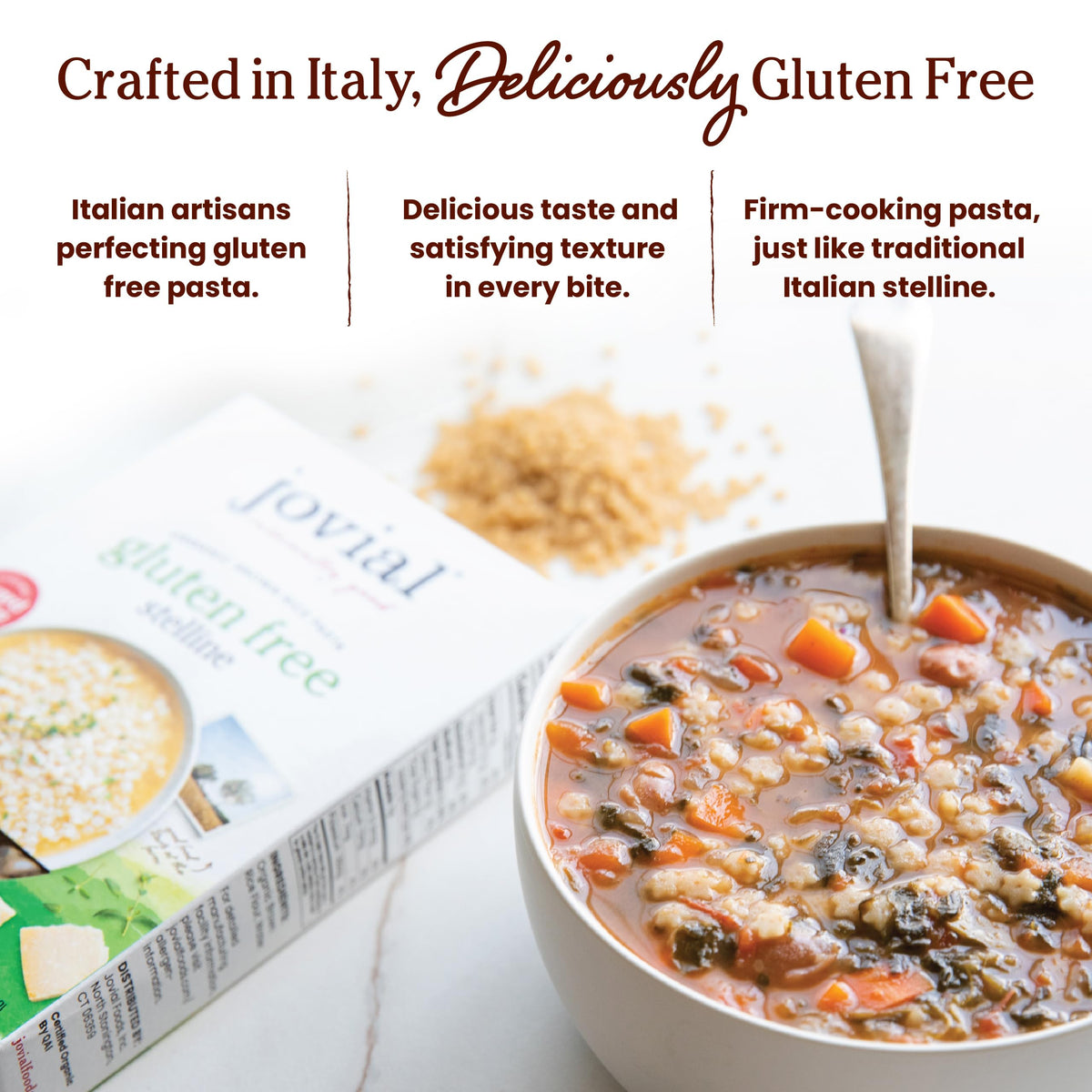 Jovial Stelline slow dried process preserves flavor and texture in every bite.