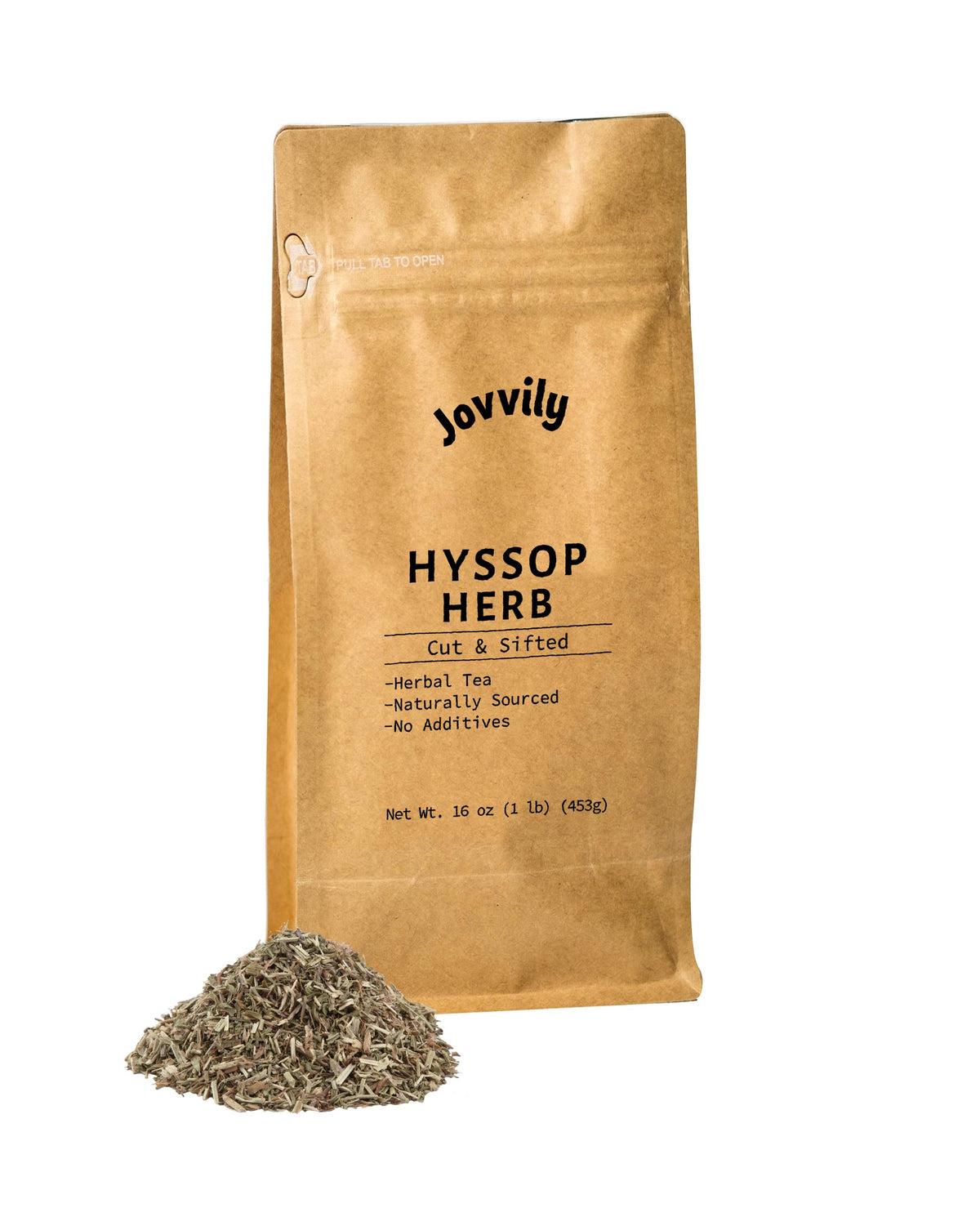 Jovvily Hyssop herb bag in resealable pouch for easy tea prep