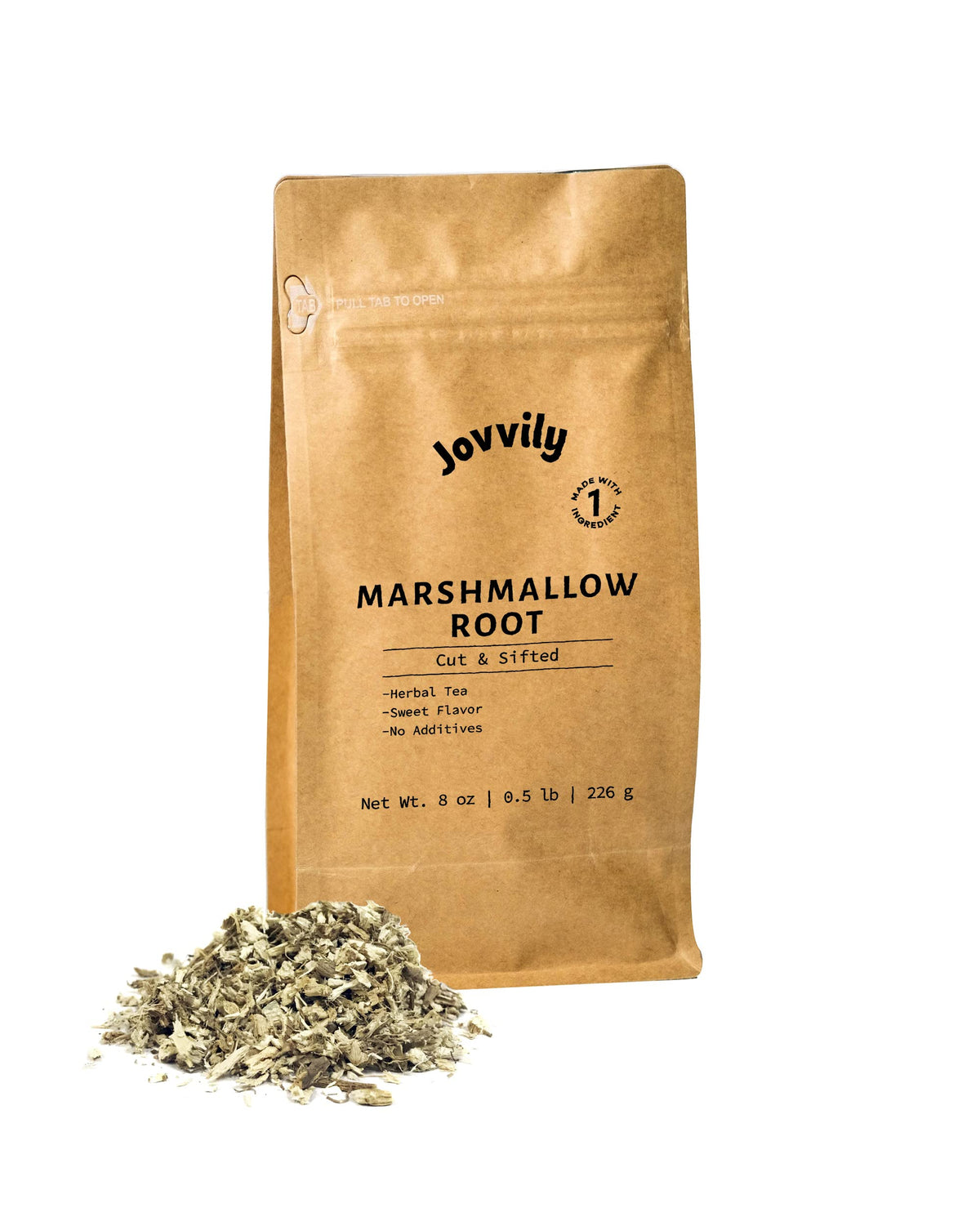 Jovvily Marshmallow Root cut and sifted leaves for a fragrant herbal tea.