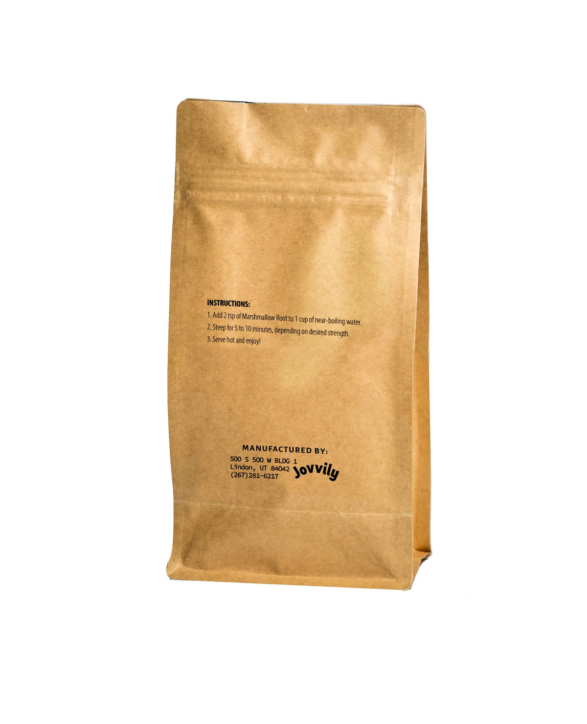 Jovvily Marshmallow Root tea leaves in a scoop, ideal for a calm, comforting cup.