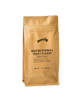 Jovvily Nutritional Yeast Flakes bottle front, creamy cheesy flavor enhancer