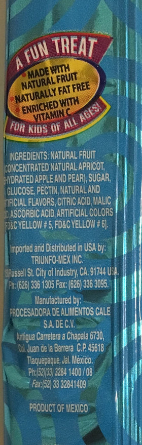 Close-up of Jovy Apricot fruit roll with chewy, fruity texture.