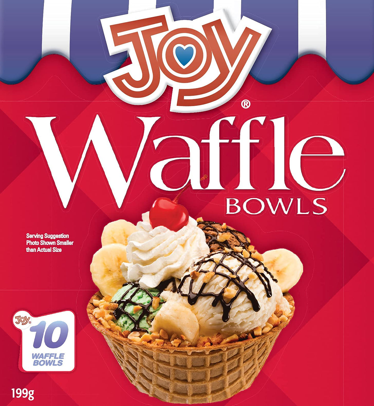 Close-up of Joy Waffle Bowl showing its crunchy edible texture