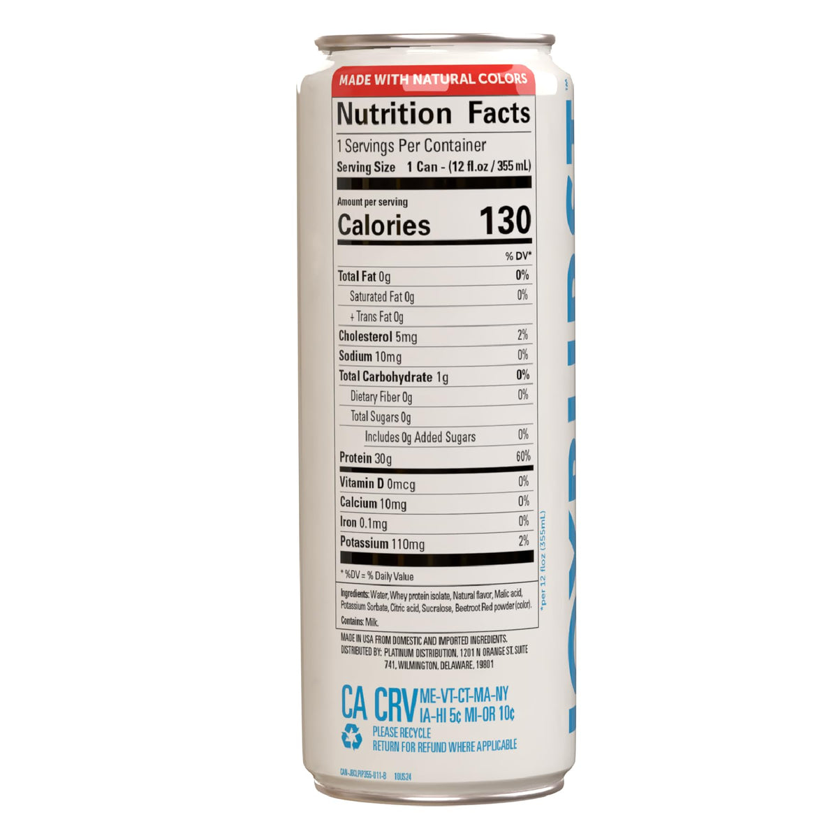 Joyburst Clear Protein Isolate label closeup highlights non-GMO, vegan ingredients.