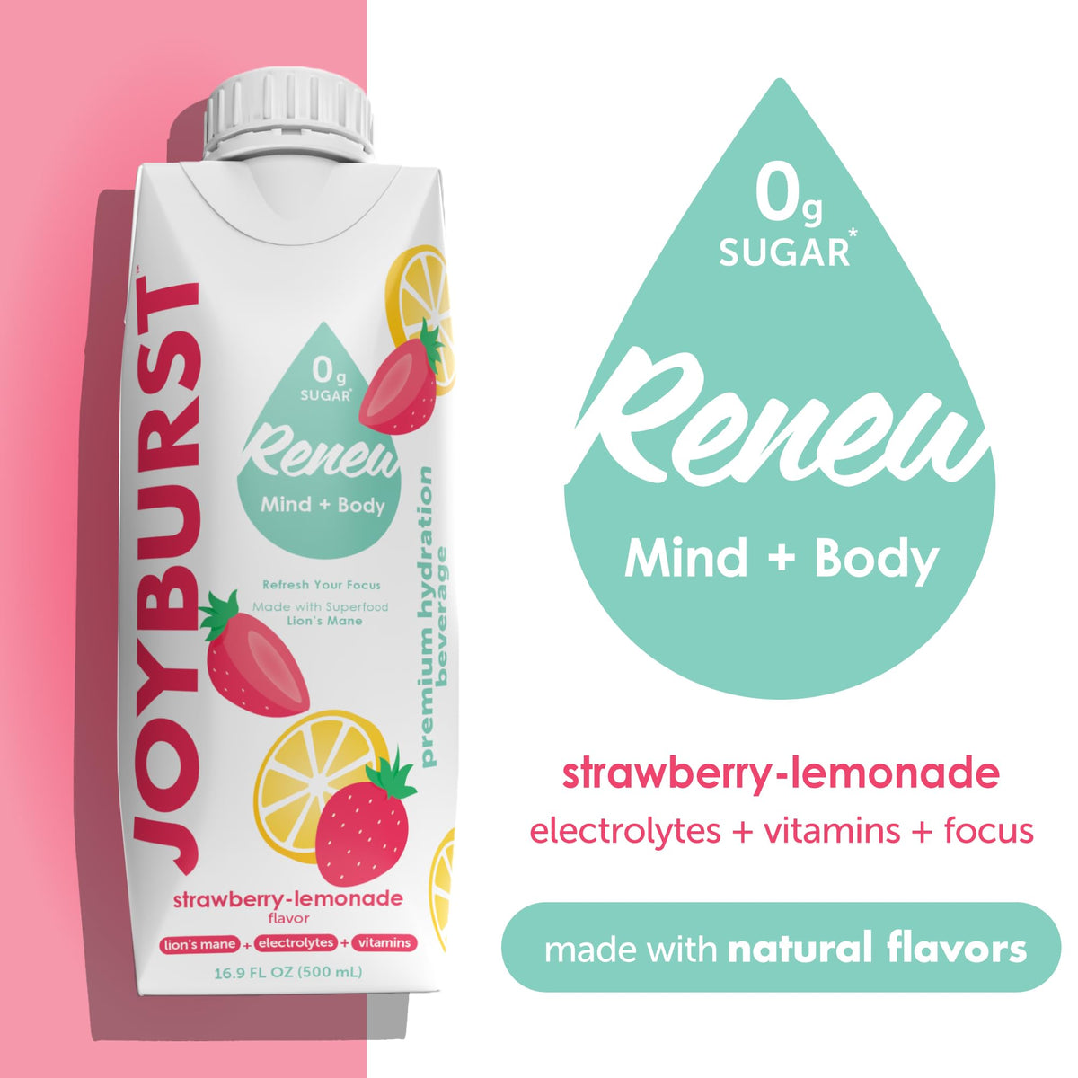 JoyBurst 12-pack display highlighting convenient eco-friendly hydration on the go