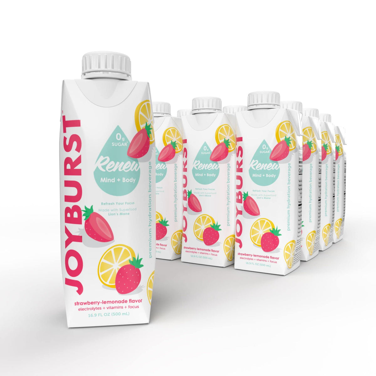 JoyBurst SugarFree Electrolyte Water strawberry-lemonade bottle for refreshing hydration