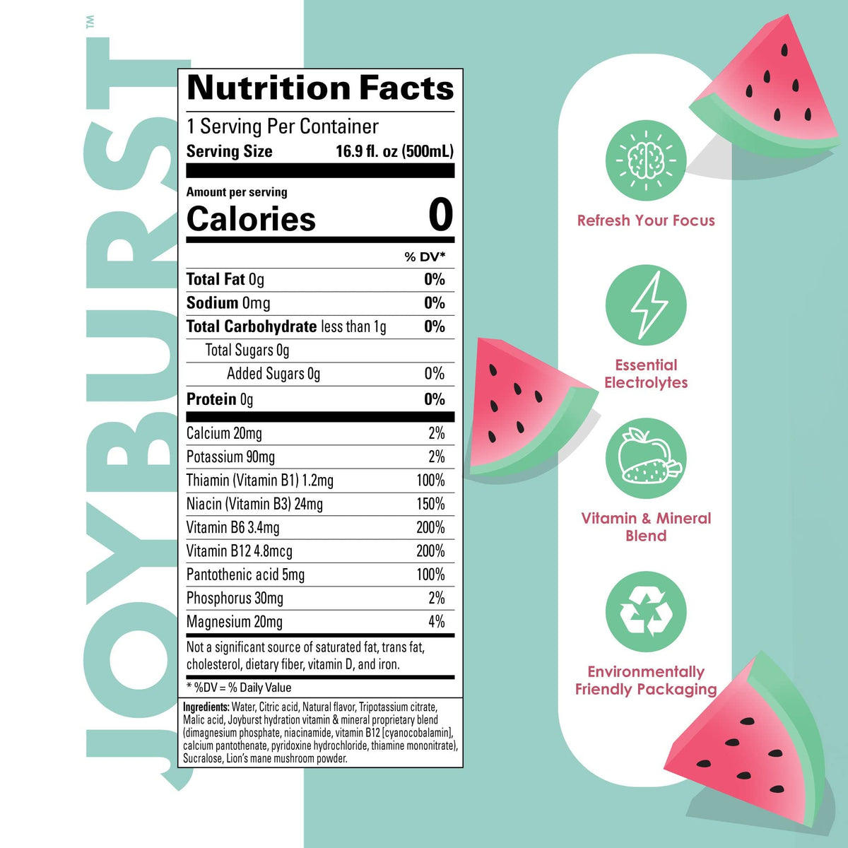 JOYBURST zero calorie sugar-free option suited for keto lifestyles.