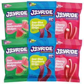 JOYRIDE blue raspberry strips display tangy flavor and lighter calories