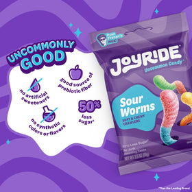 JoyRide Glacial Peppermint Gum open-pack, convenient shareable gum for outings.