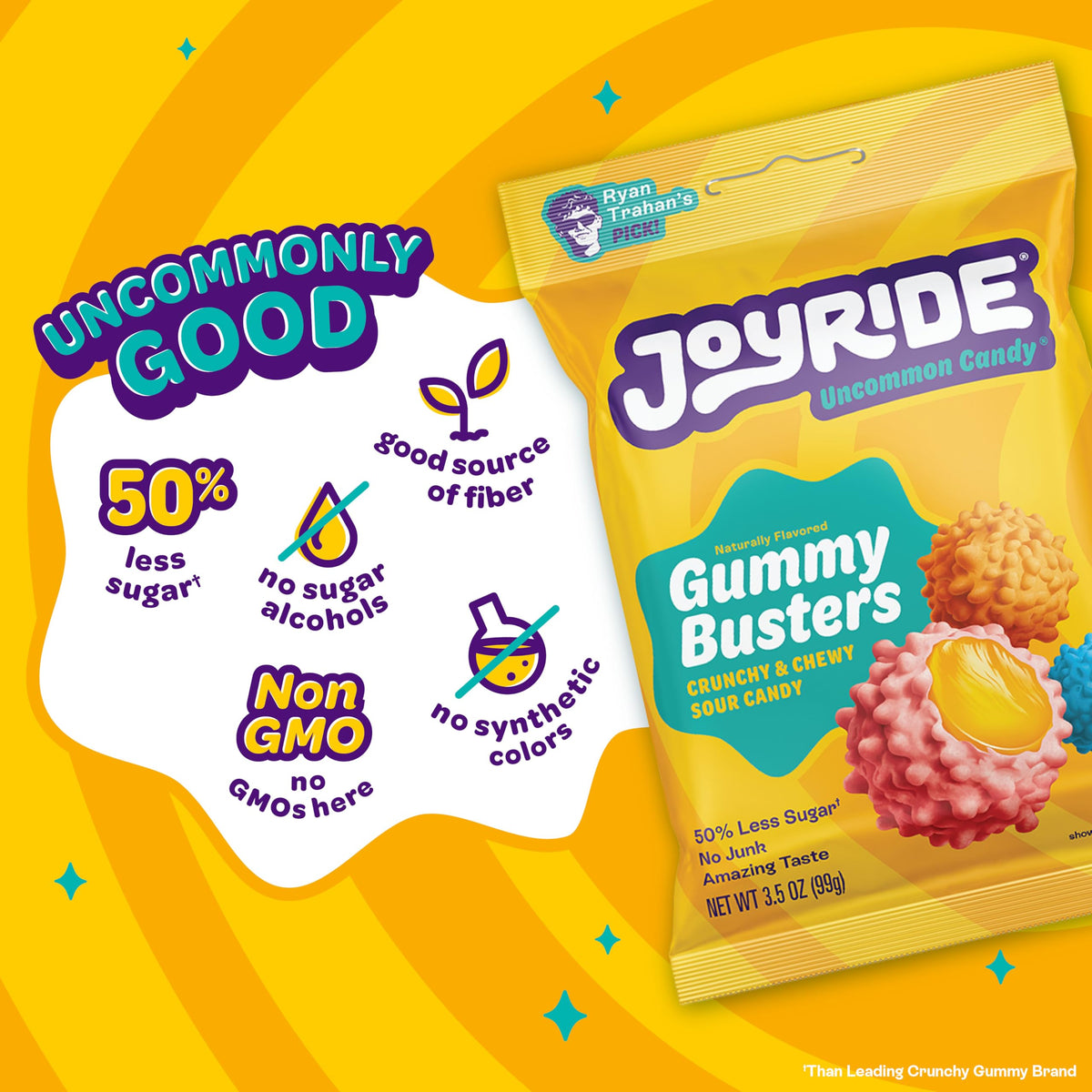 JOYRIDE Glacial Peppermint Gum on pack highlights refreshing finish