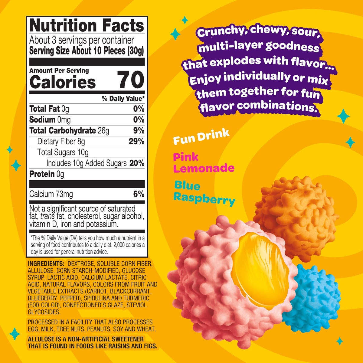 JOYRIDE Gummy Busters Pink Lemonade view highlights tangy flavor and crunch