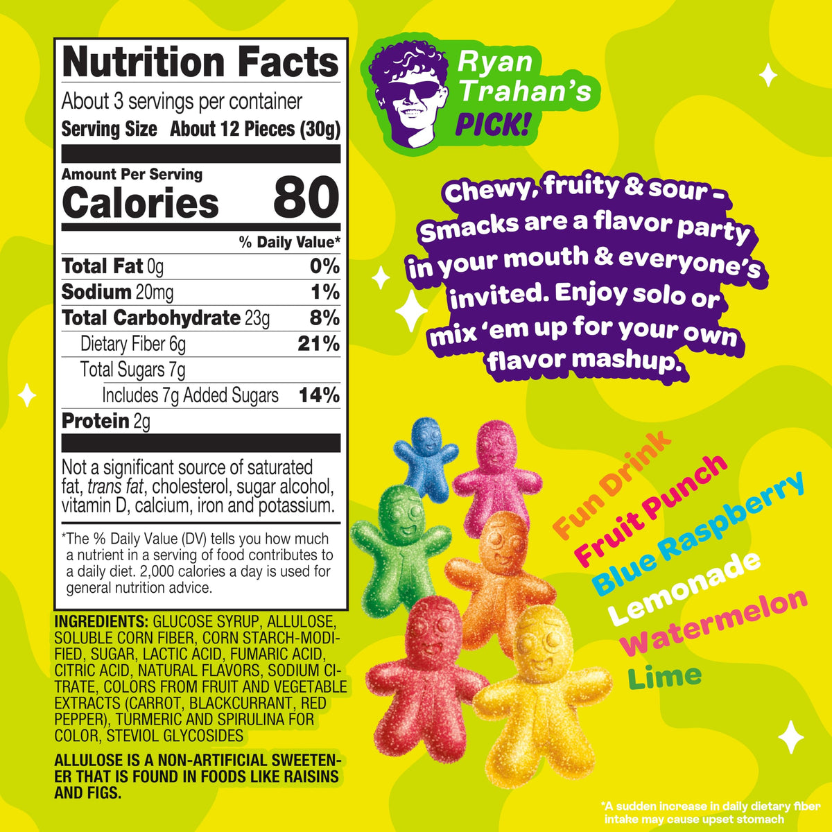JOYRIDE Sour Smacks six flavors collection highlights tangy-sweet balance.