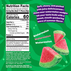 JOYRIDE Sour Watermelon Wedges close-up texture highlights tangy flavor and chewy bite.