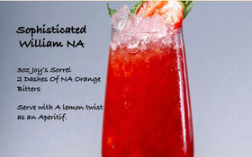 Joy's Island Spice Sorrel Elixir cocktail pour-ready promotes easy, vibrant spritz creation.