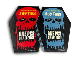Joytoss coffin-box blue variant packaging captures bold design.